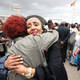 Relatives embrace after meeting at Asmara International Airport, after one arrived aboard the Ethiopian Airlines ET314 flight in Asmara, Eritrea July 18, 2018.
